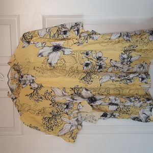 Floral Top with Smocked Neck